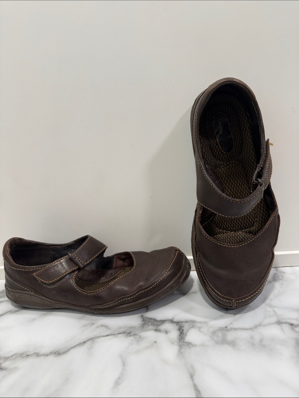 Born Brown Leather Mary Jane Comfort Casual Flats women’s 9 - Picture 3 of 10